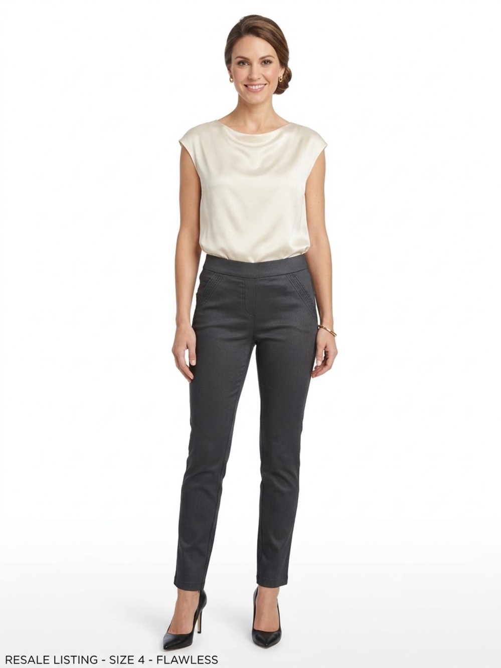 Saks Fifth Avenue charcoal gray stretch pants size XS